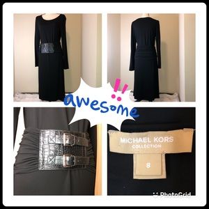 Michael Kors Collection Black Jersey Dress wBelt